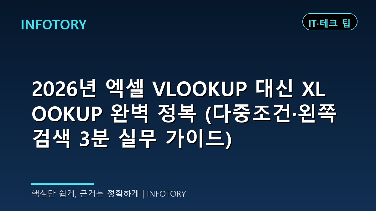 2026년 엑셀 VLOOKUP 대신 XLOOKUP 완벽 정복