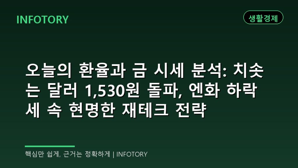 오늘의 환율과 금 시세 분석: 치솟는 달러 1,530원 돌파, 엔화 하락세 속 현명한 재테크 전략