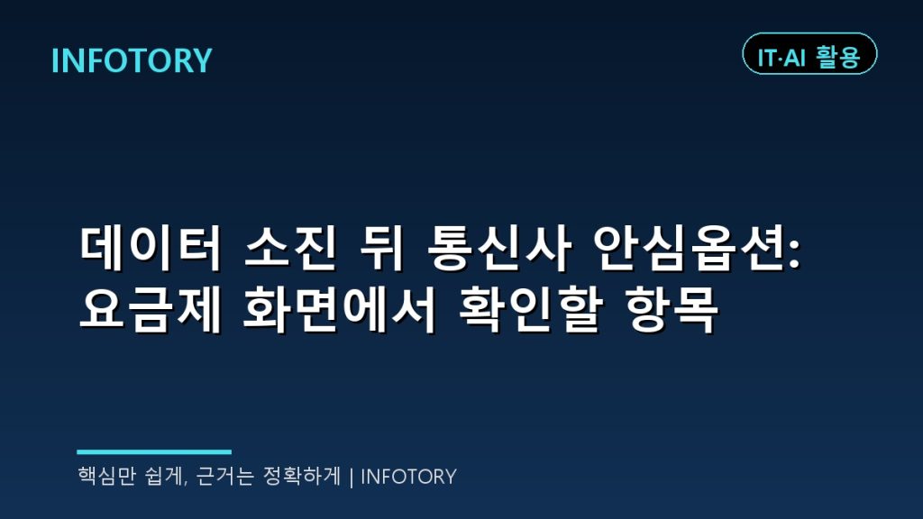 데이터 소진 뒤 통신사 안심옵션: 요금제 화면에서 확인할 항목