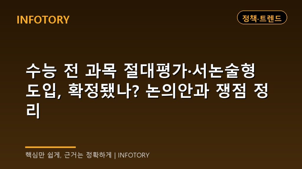 수능 전 과목 절대평가·서논술형 도입, 확정됐나? 논의안과 쟁점 정리