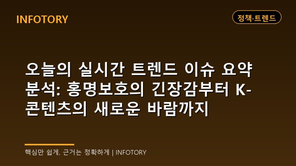 오늘의 실시간 트렌드 이슈 요약 분석: 홍명보호의 긴장감부터 K-콘텐츠의 새로운 바람까지